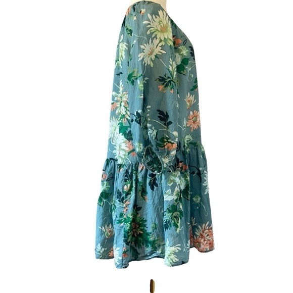 H&M Floral Wide Cut 3/4 Sleeve Woman’s Dress XS - Picture 5 of 10